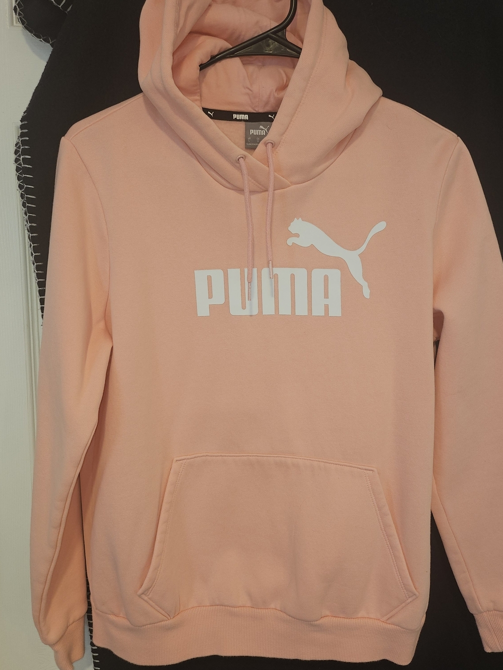 Puma Womens Light Pink Logo Hoodie-L